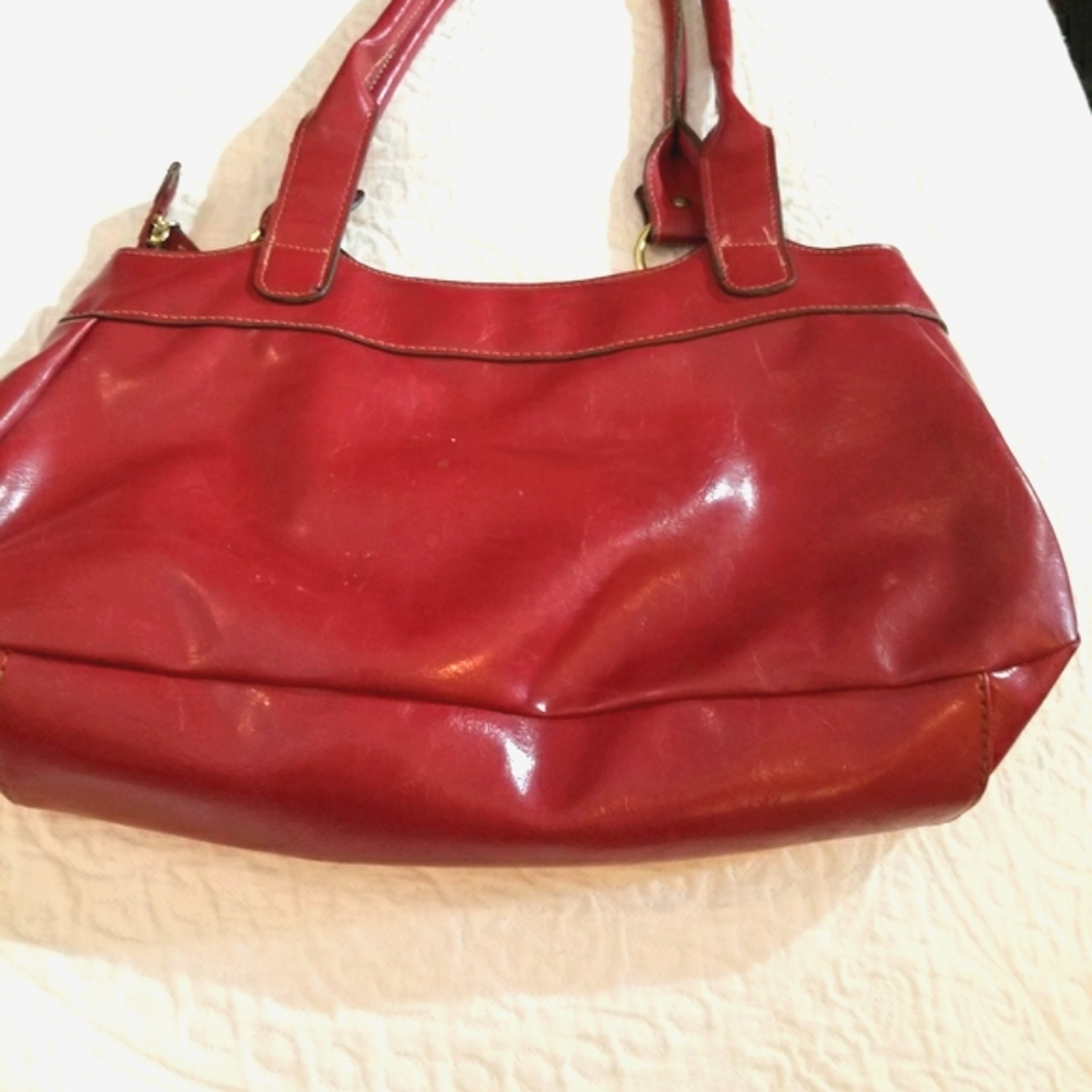 Minicci Burgandy Vinyl Purse - Picture 2 of 5